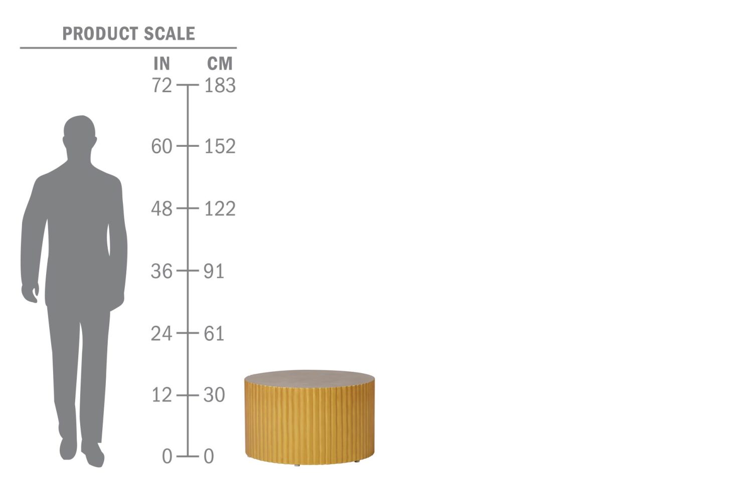 perp joy scallop arabesque coffee table scale human