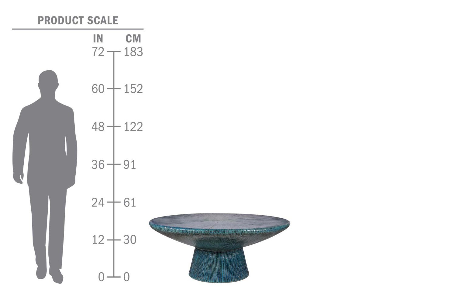 cer sunburst cocktail table scale human