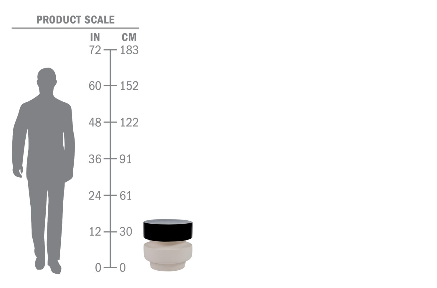 prov cer balance stool 16in C308040 scale human